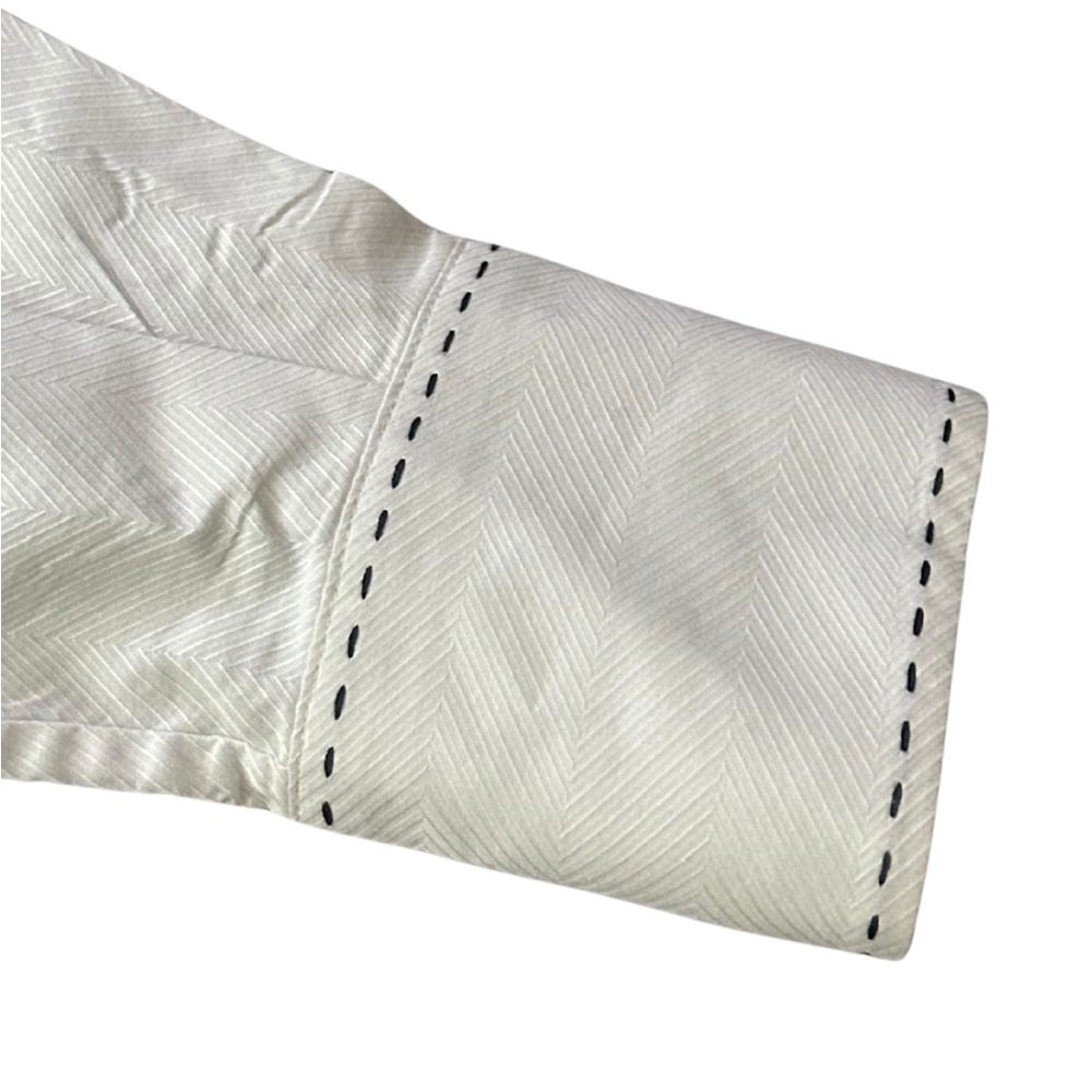 Faconnable Contrast Stitch Button Down Shirt | Wh… - image 7